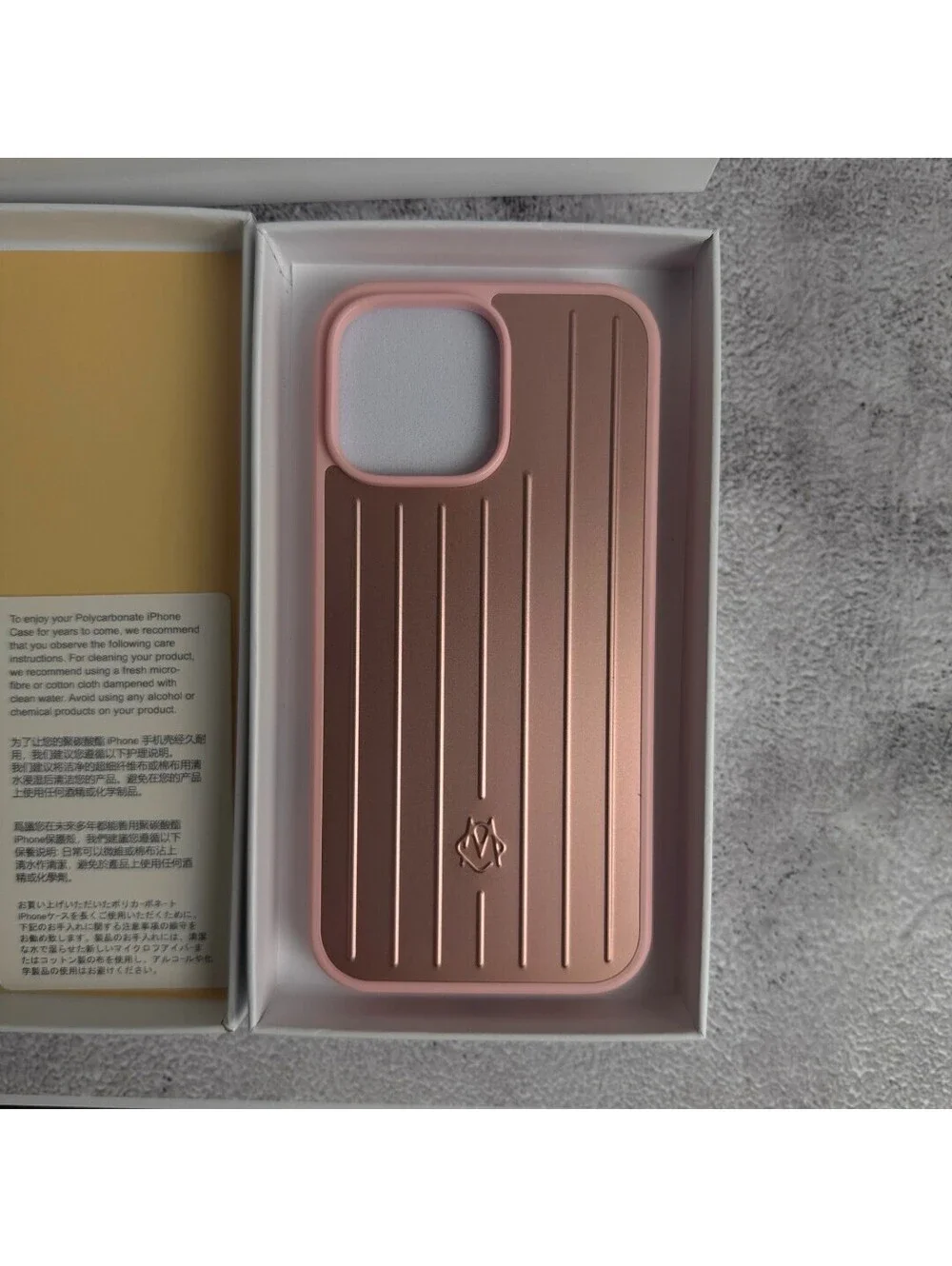 🦩 RIMOWA iPhone 16 Pro Case in Pink Aluminum Metal Grooved Luggage Style